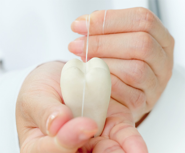 Demostración de hilo dental Placa Dental | Clínica Dental Artdenta Valencia