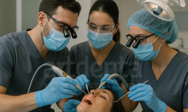 Equipo trabajando gingivectomía | Clínica Dental Artdenta Valencia