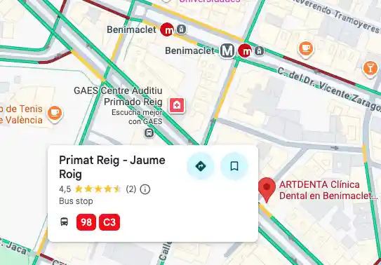 Bus metro Benimaclet Artdenta